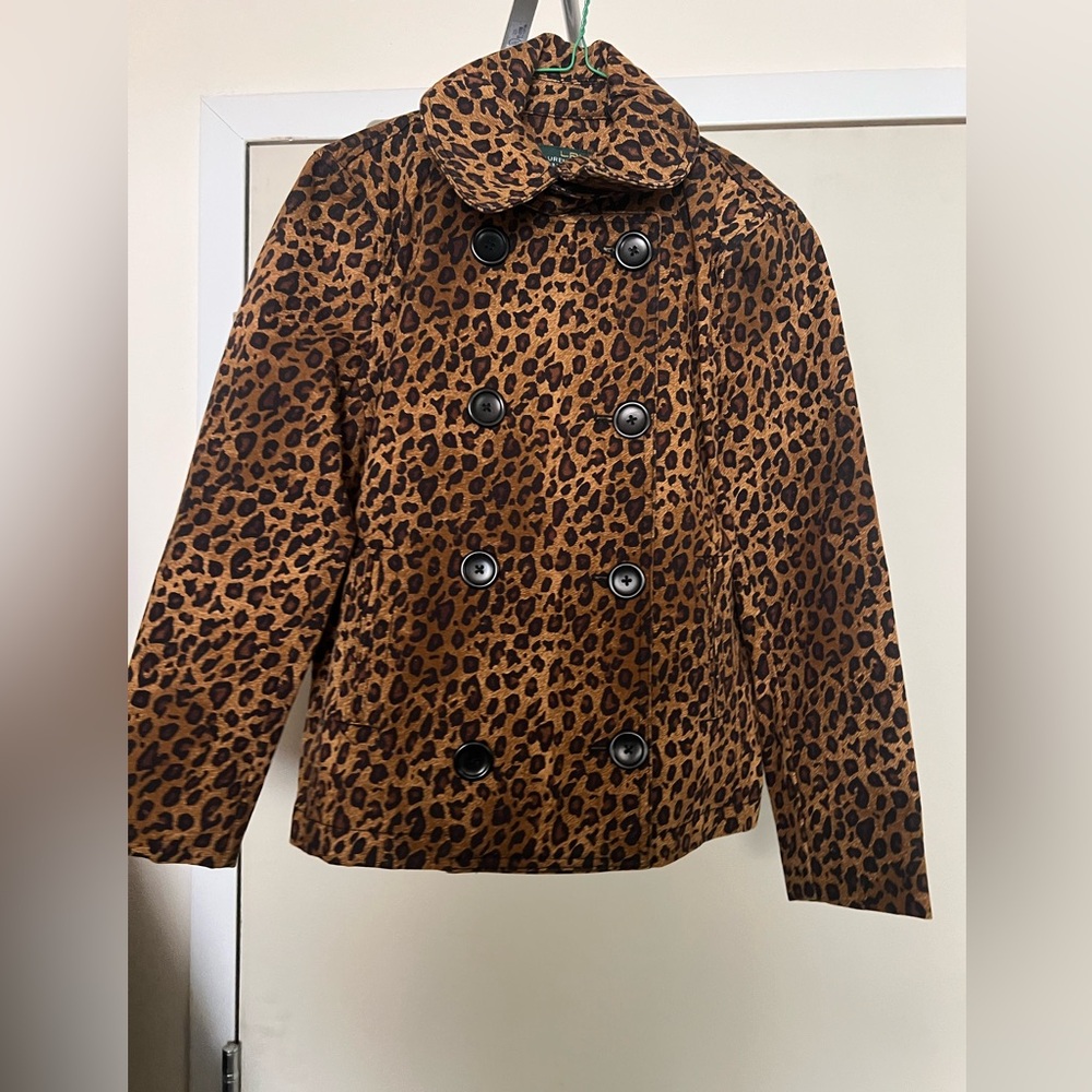 Vintage Ralph Lauren Leopard Print Pea Coat